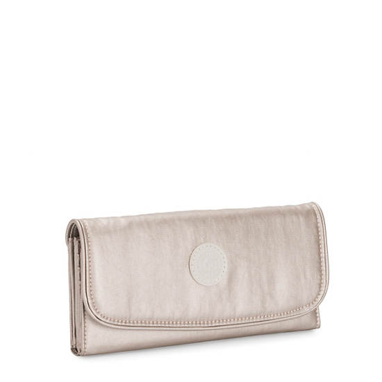 Portfele Kipling Money Land Metallic Snap Wallet Beżowe | PL 1038MQ